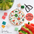 Watermelon Life Cycle Print - PDF DIgital Download Embroidery Pattern & Guide