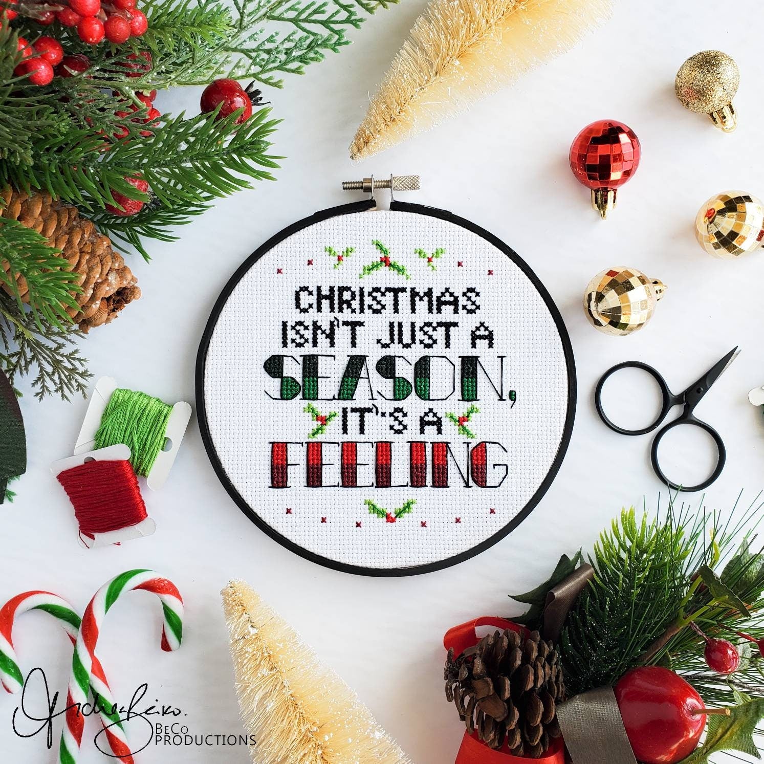Christmas Isn't Just A Season, It's A Feeling - PDF DIgital Download Cross Stitch Pattern & Guide
