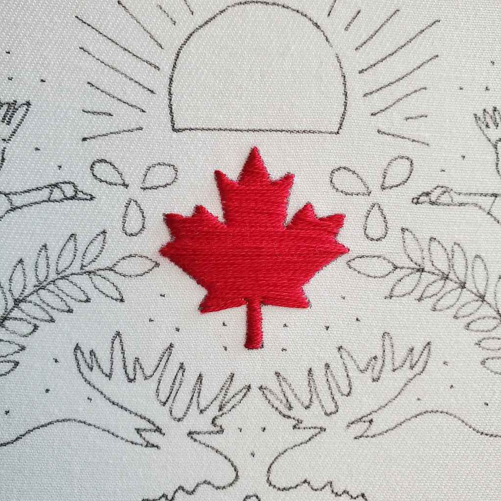 Canada Monochromatic Folk Art Inspired Series - PDF Digital Download Embroidery Pattern & Guide
