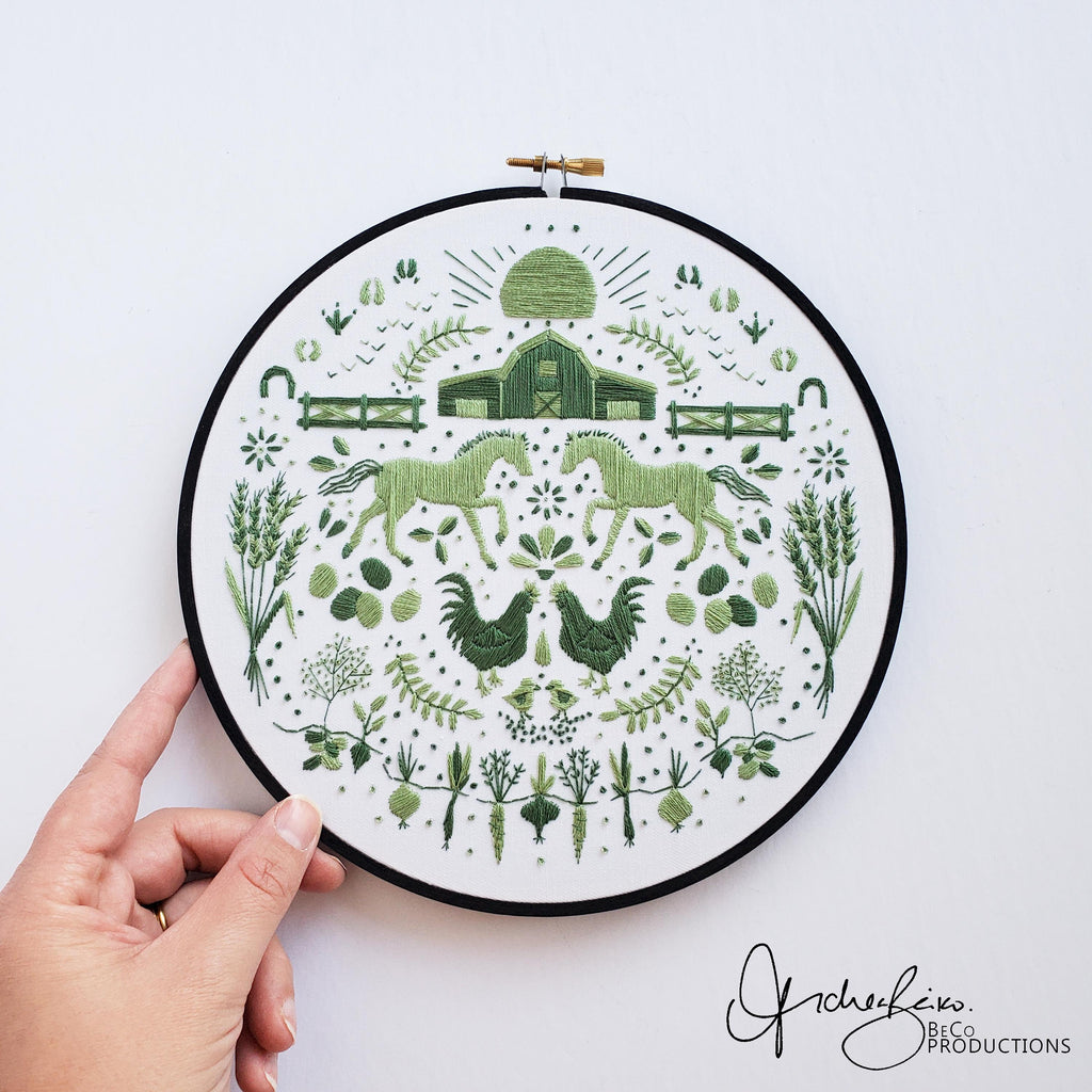 Monochromatic Folk Art Embroidery Series BUNDLE - DIY Digital Download Embroidery Pattern & Guide