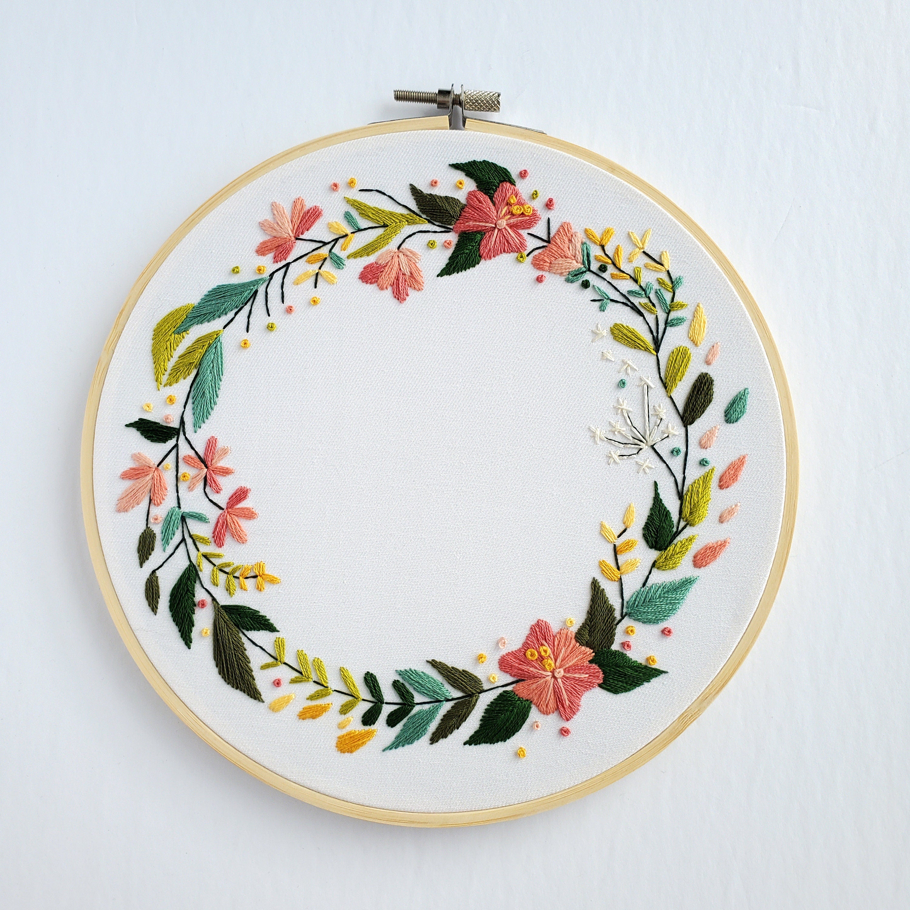 Floral Wreath #02 - PDF Digital Download Embroidery Pattern & Guide