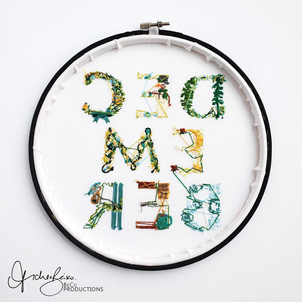 DECEMBER Monthly Text Series - PDF Digital Download Embroidery Series Pattern & Guide