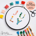 JULY Monthly Text Series - PDF Digital Download Embroidery Series Pattern & Guide