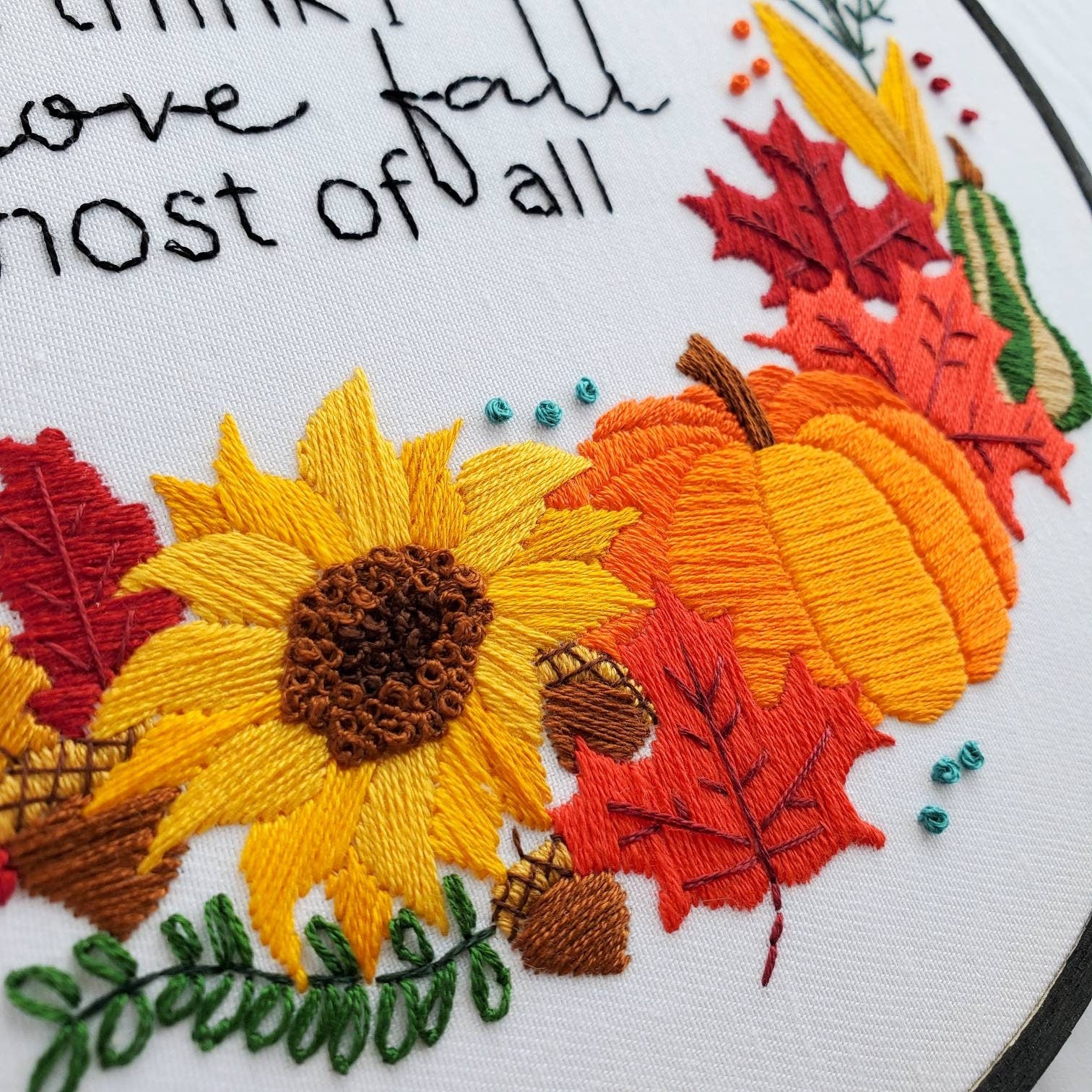 I Think I Love Fall Most Of All -PDF Digital Download Embroidery Pattern & Guide