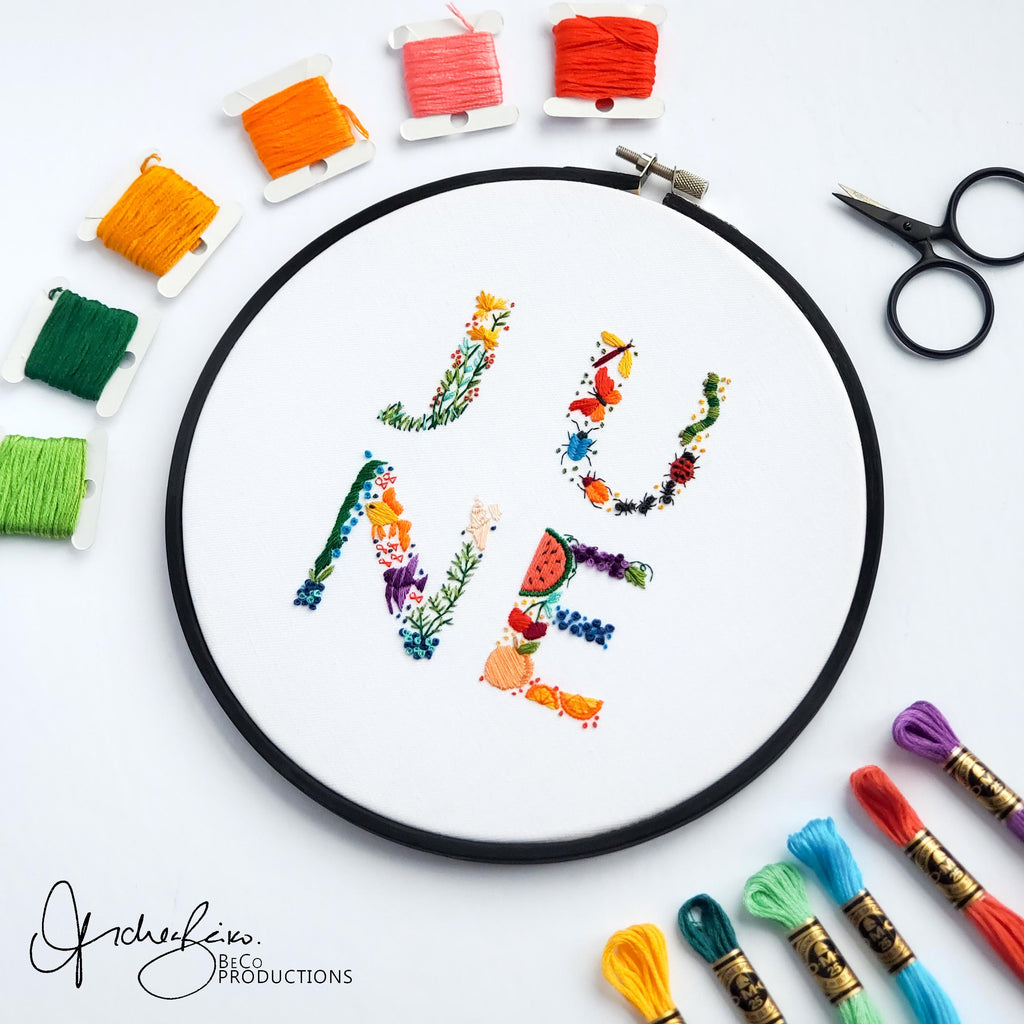 Monthly Text Bundle - PDF Digital Download Embroidery Series Pattern & Guide