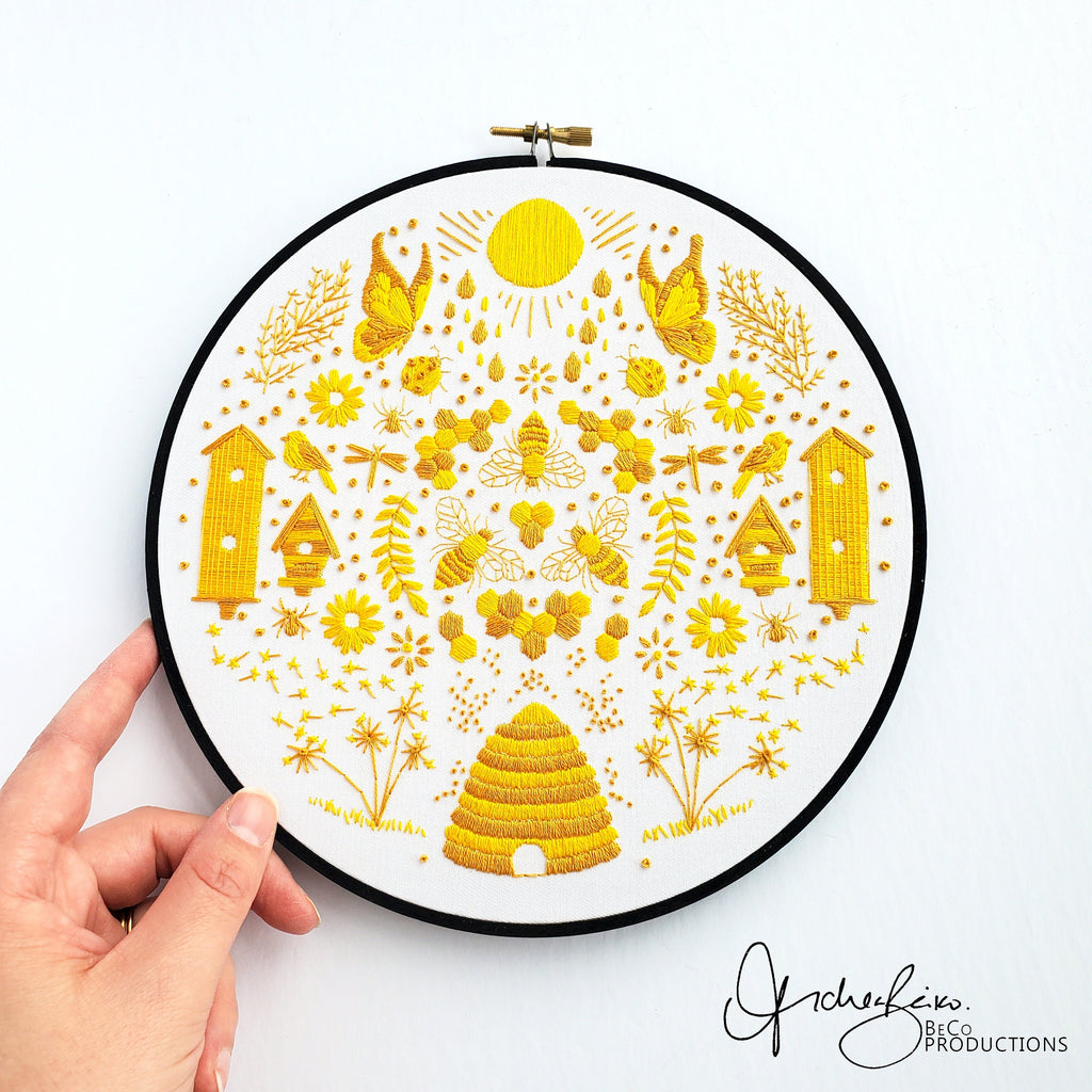 Monochromatic Folk Art Embroidery Series BUNDLE - DIY Digital Download Embroidery Pattern & Guide