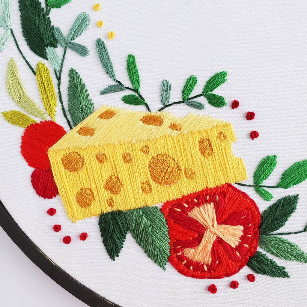 Cheese Food Wreath - PDF Digital Download Embroidery Pattern & Guide