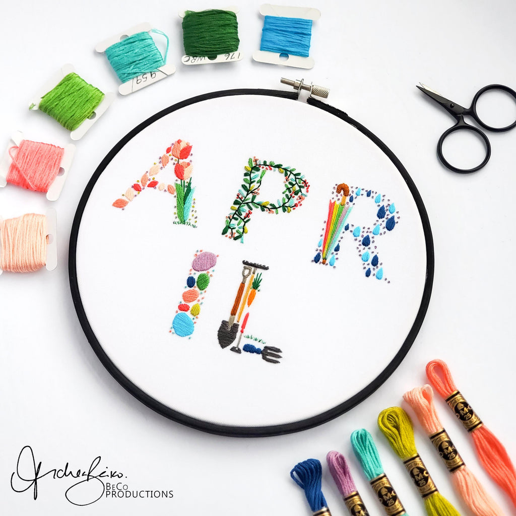 Monthly Text Bundle - PDF Digital Download Embroidery Series Pattern & Guide