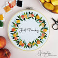 Just Peachy Full Peach Wreath - PDF Digital Download Embroidery Pattern & Guide