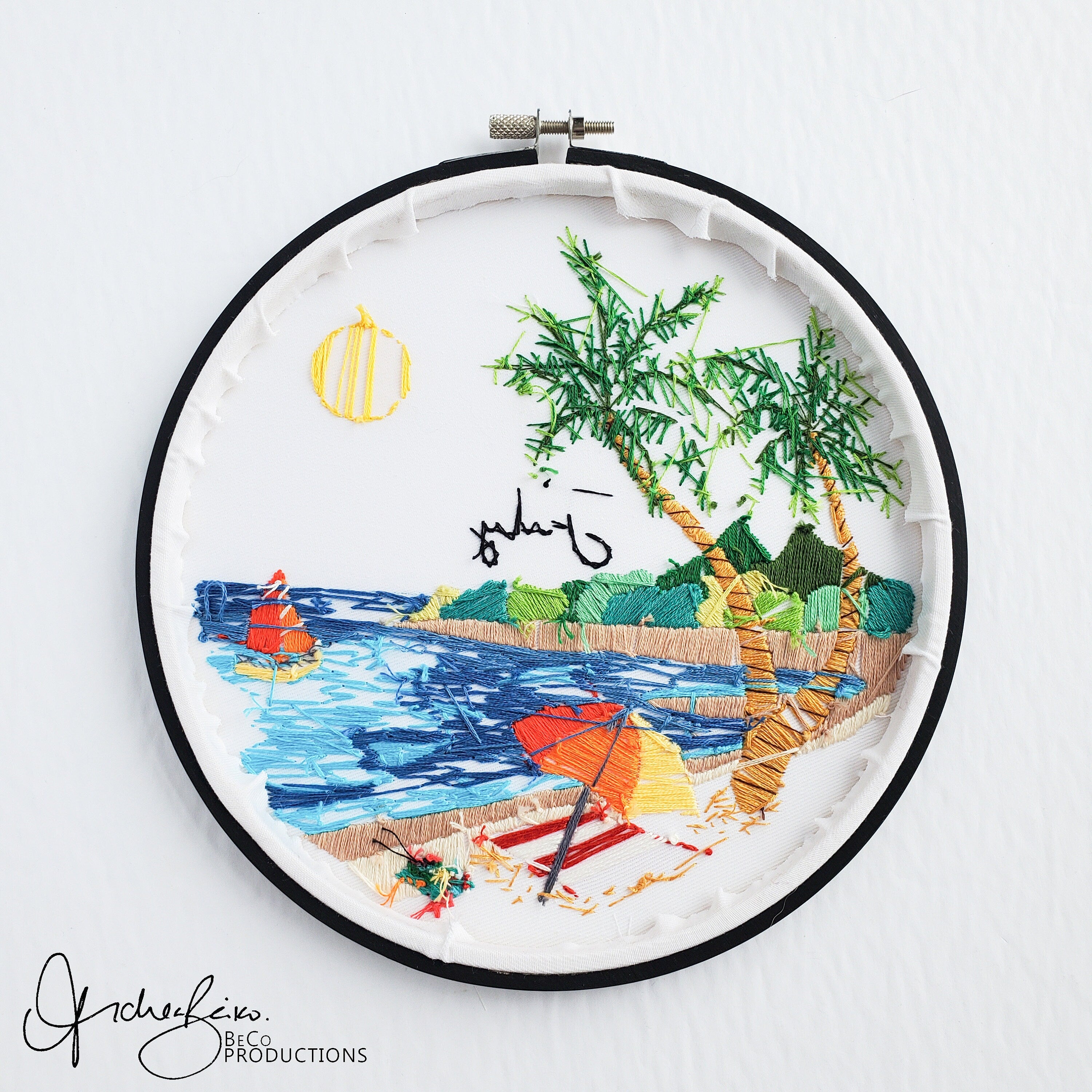 JULY Monthly Series Wreath - PDF Digital Download Embroidery Pattern & Guide