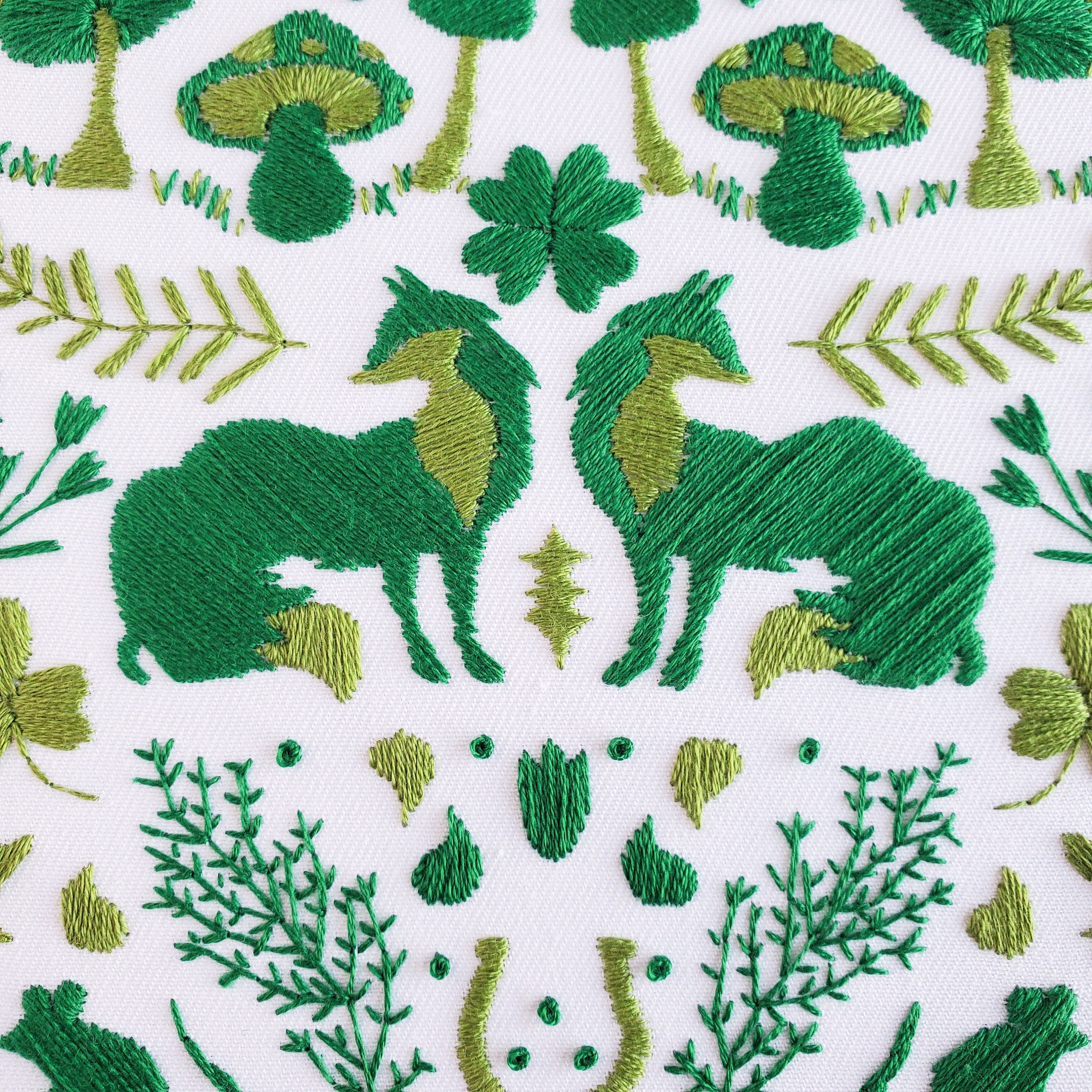 MARCH Monthly Monochromatic Folk Art Inspired Series - PDF Digital Download Embroidery Pattern & Guide