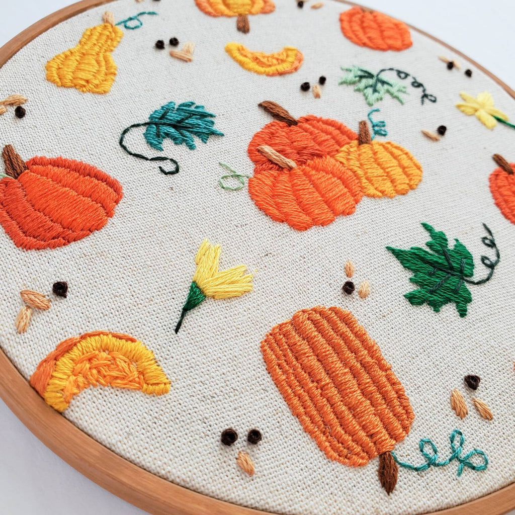 Pumpkin Life Cycle Print - PDF DIgital Download Embroidery Pattern & Guide