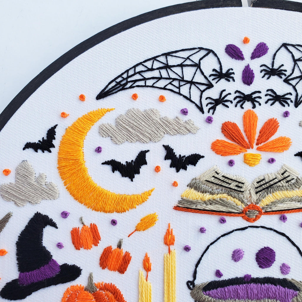 Witch Folk Art Inspired Series - PDF Digital Download Embroidery Pattern & Guide