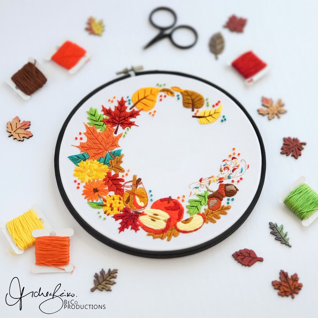 Autumn Embroidery BUNDLE - DIY Digital Download Embroidery Pattern & Guide