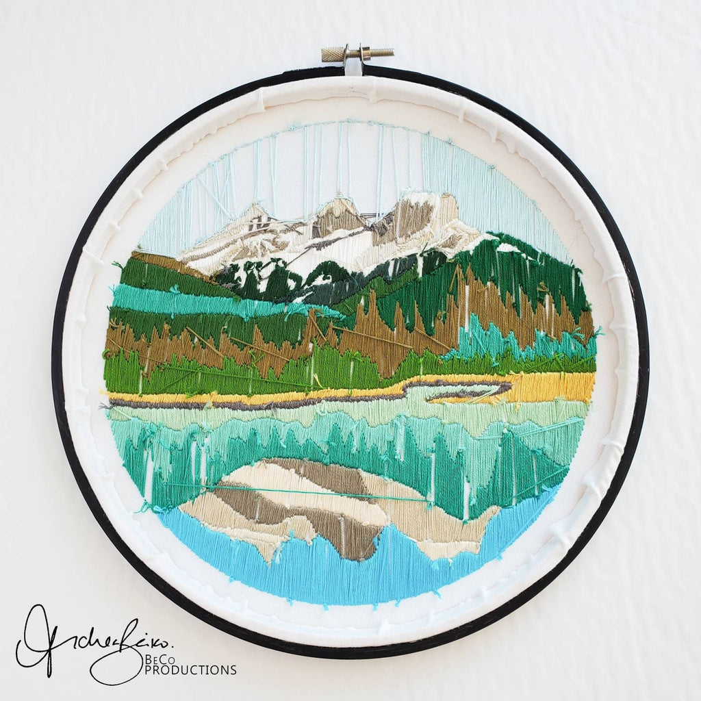 Mountain Landscape No.04, Three Sisters, Canmore Alberta - PDF Digital Download Embroidery Pattern & Guide