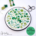 MARCH Monthly Monochromatic Folk Art Inspired Series - PDF Digital Download Embroidery Pattern & Guide