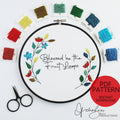 Blessed Be The Fruit Loops Floral Wreath - PDF Digital Download Embroidery Pattern & Guide