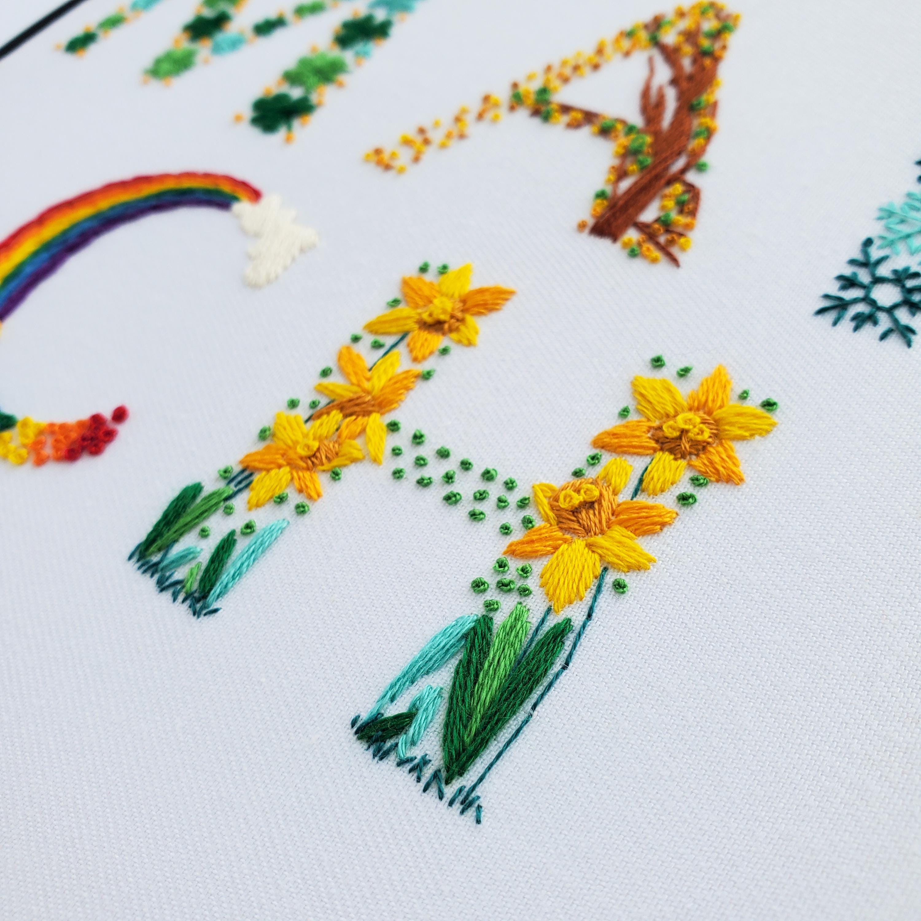 MARCH Monthly Text Series - PDF Digital Download Embroidery Series Pattern & Guide