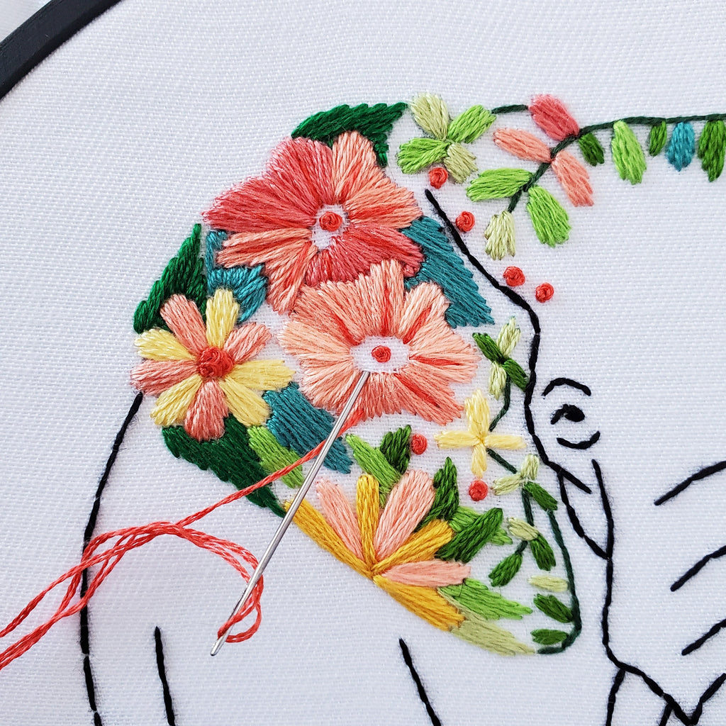Floral Elephant - PDF Digital Download Embroidery Pattern & Guide