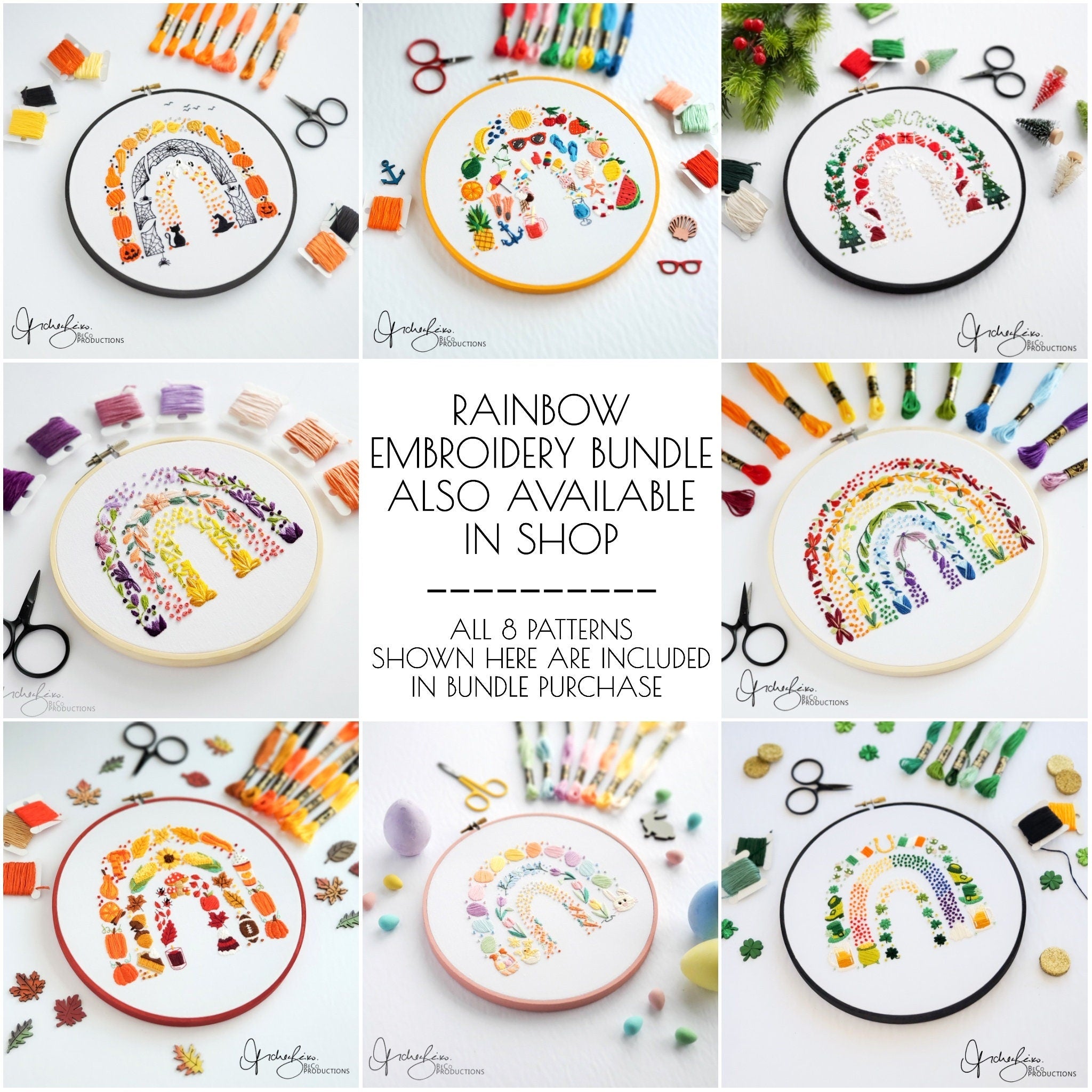 Halloween Rainbow - PDF Digital Download Embroidery Pattern & Guide
