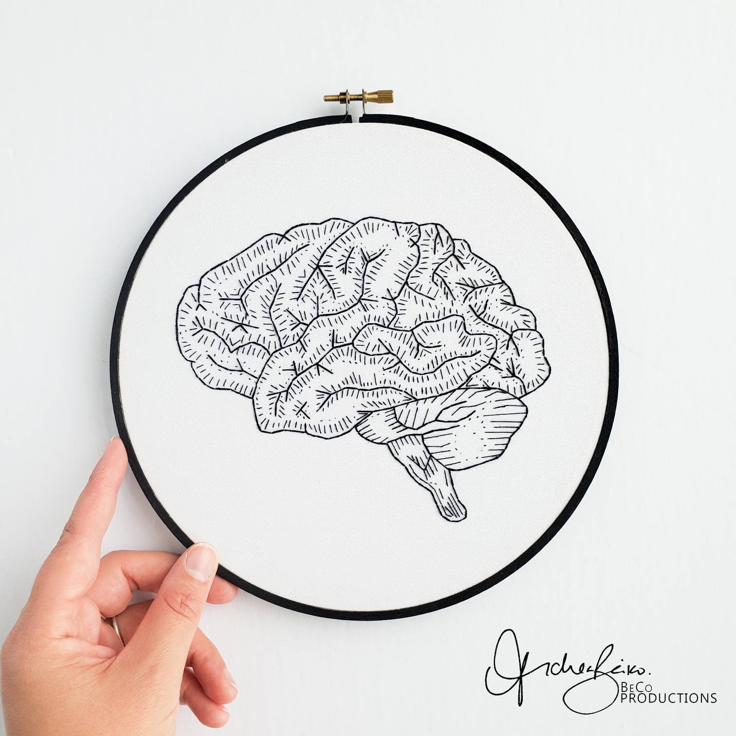 Brain Anatomy - PDF Digital Download Embroidery Pattern & Guide
