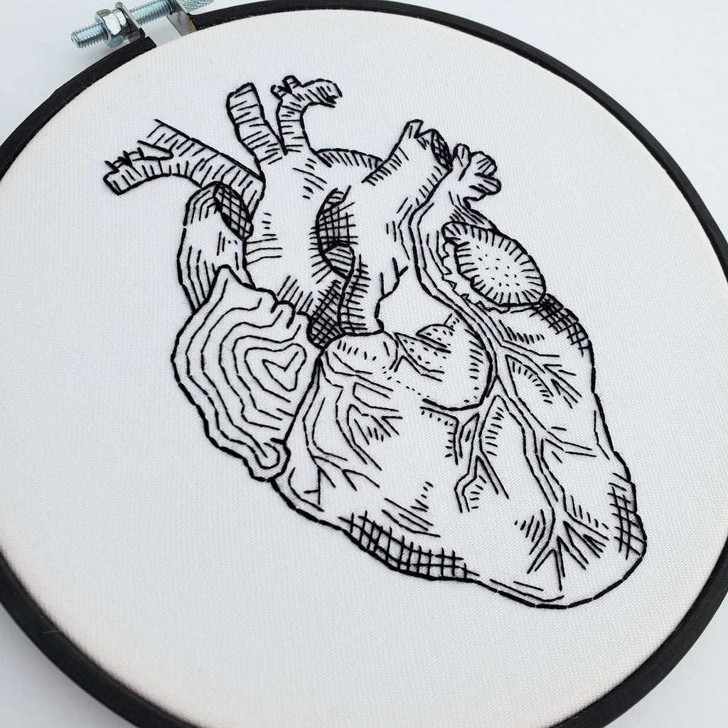 Heart Anatomy - PDF Digital Download Embroidery Pattern & Guide