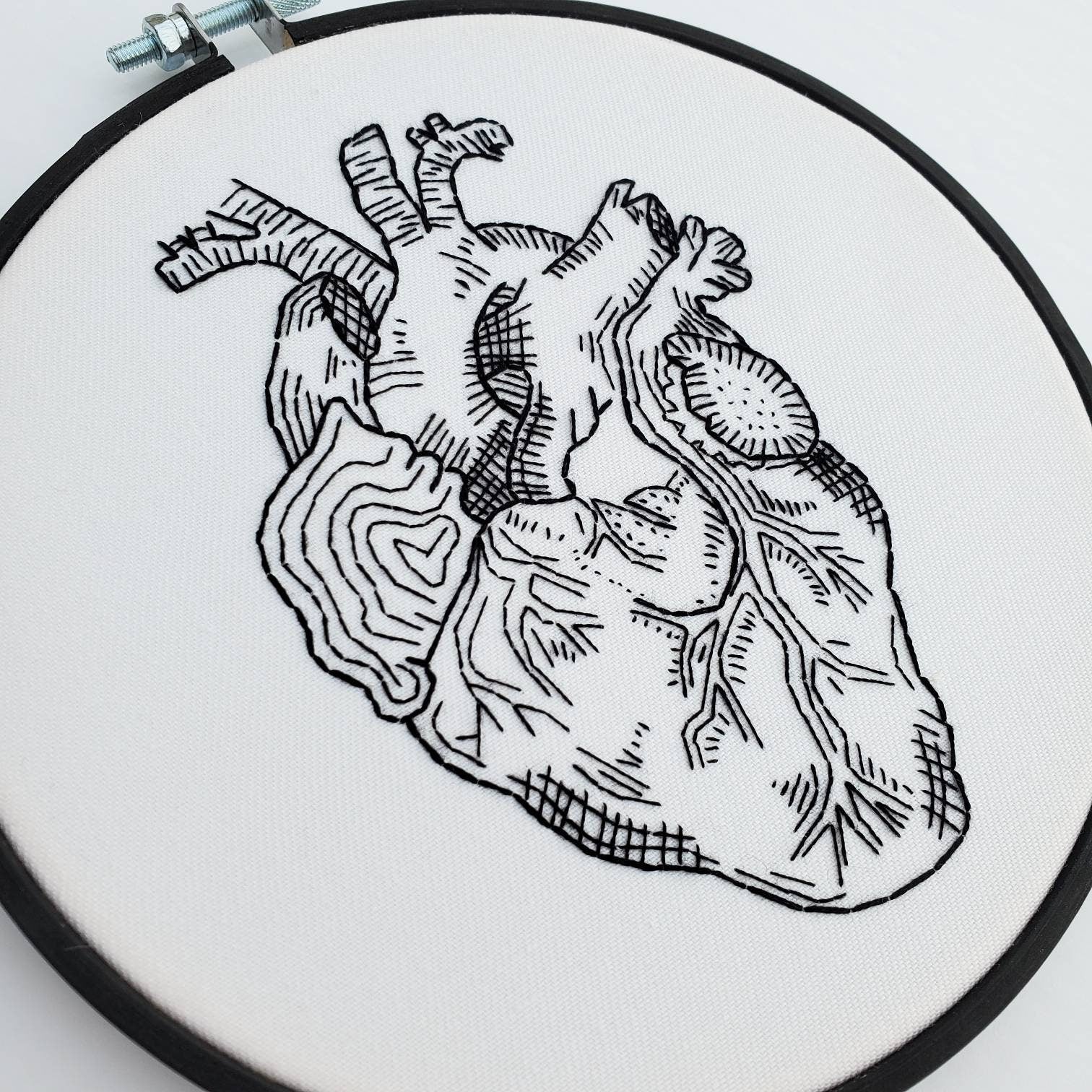 Heart Anatomy - PDF Digital Download Embroidery Pattern & Guide