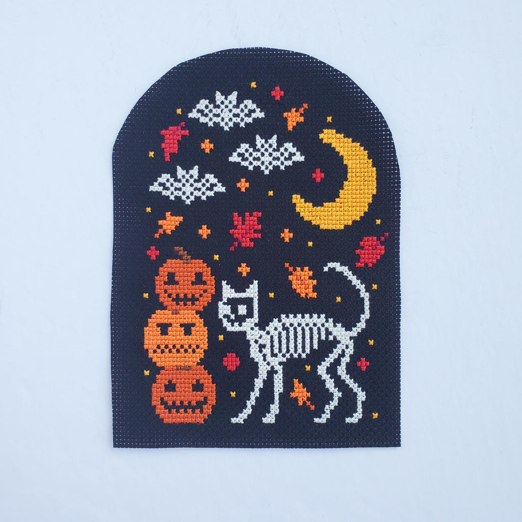 Cat Skeleton - PDF Digital Download Cross Stitch Pattern & Guide