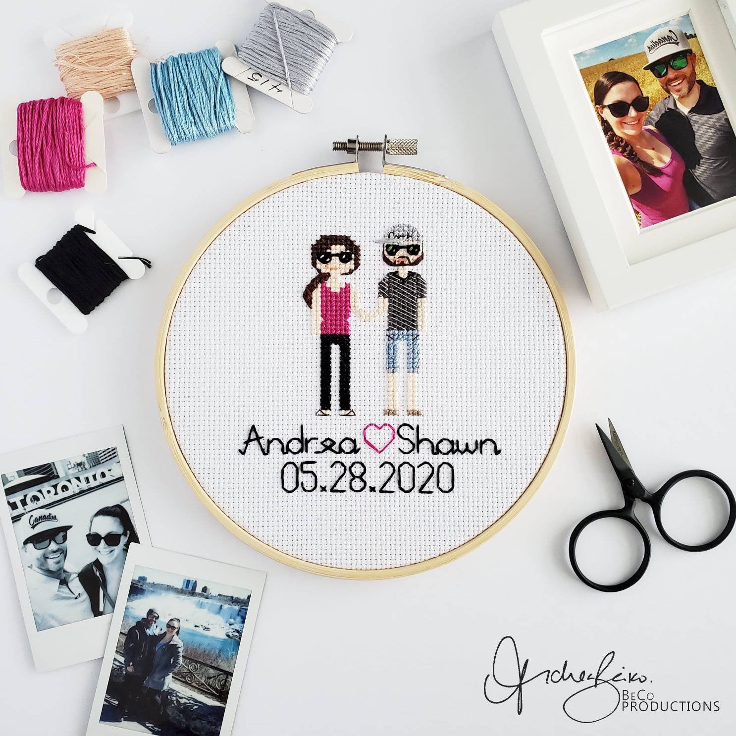 Custom Family Cross Stitch Portrait