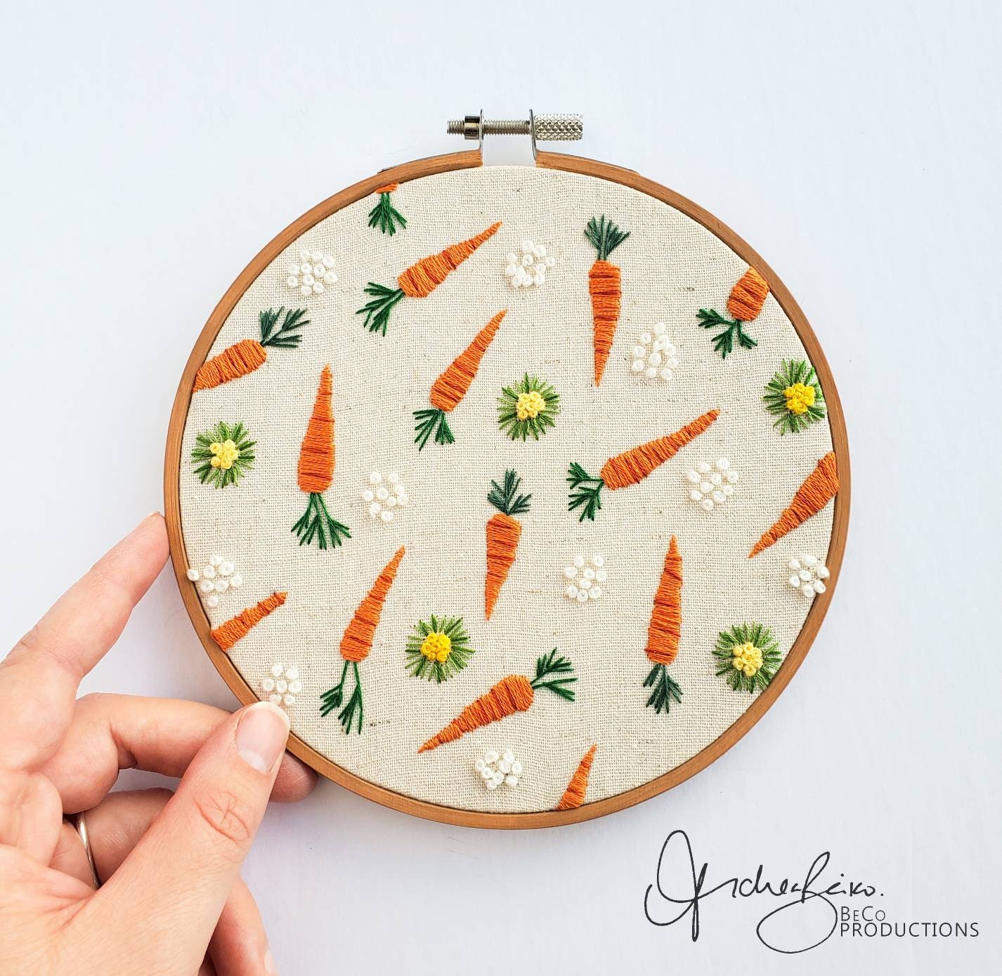 Carrot Life Cycle Print - PDF DIgital Download Embroidery Pattern & Guide