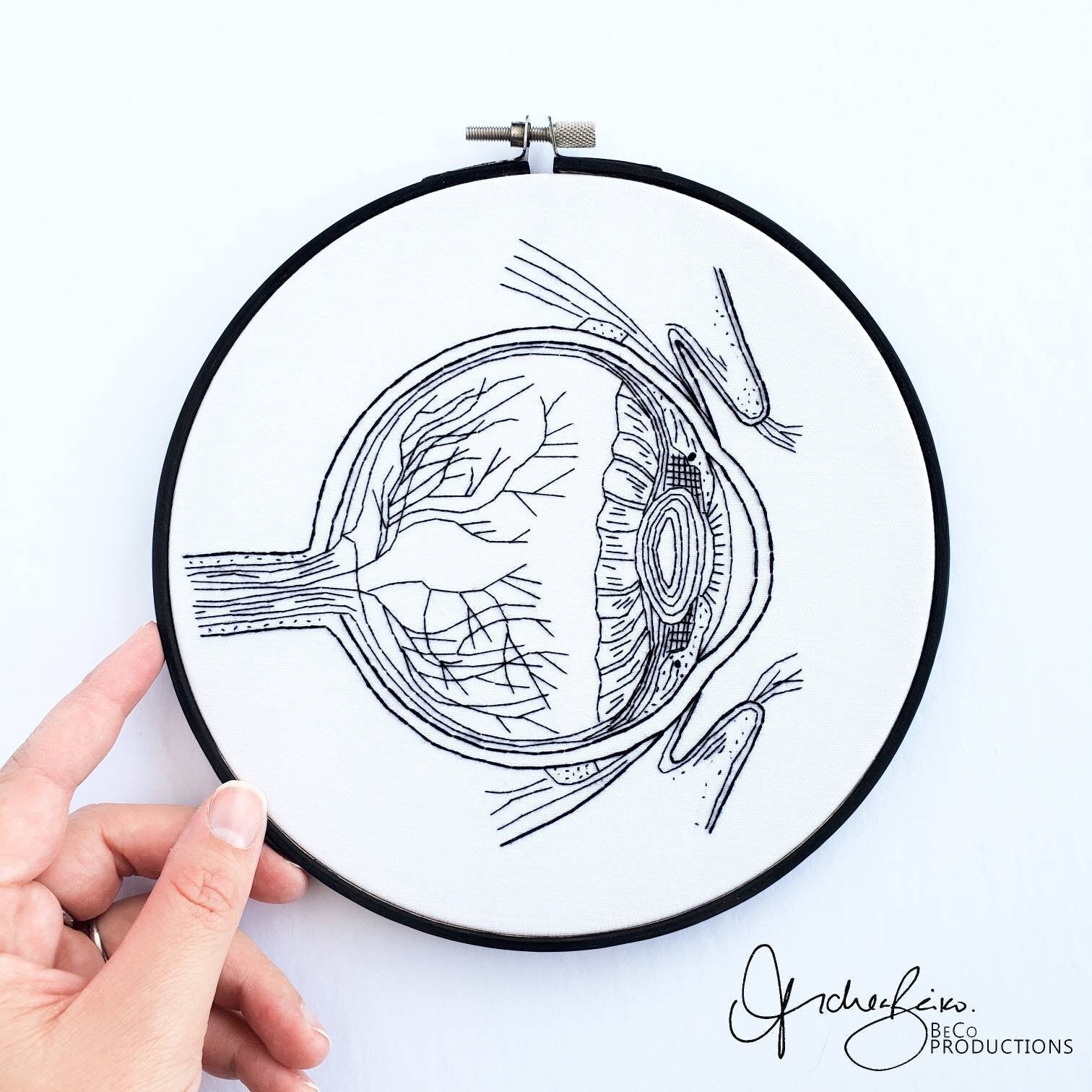 Eyeball Anatomy - PDF Digital Download Embroidery Pattern & Guide