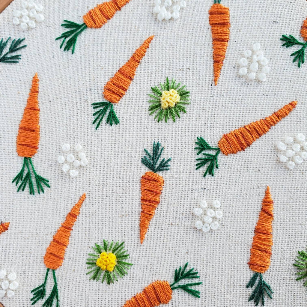 Carrot Life Cycle Print - PDF DIgital Download Embroidery Pattern & Guide