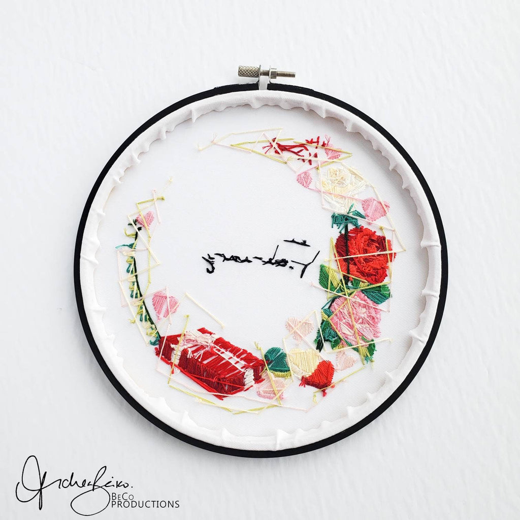 FEBRUARY Monthly Series Wreath - PDF Digital Download Embroidery Pattern & Guide