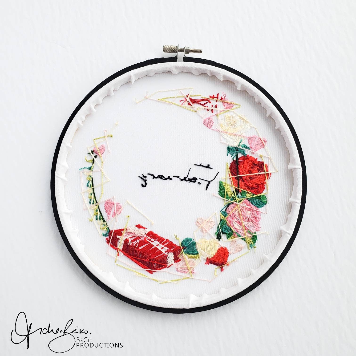 FEBRUARY Monthly Series Wreath - PDF Digital Download Embroidery Pattern & Guide