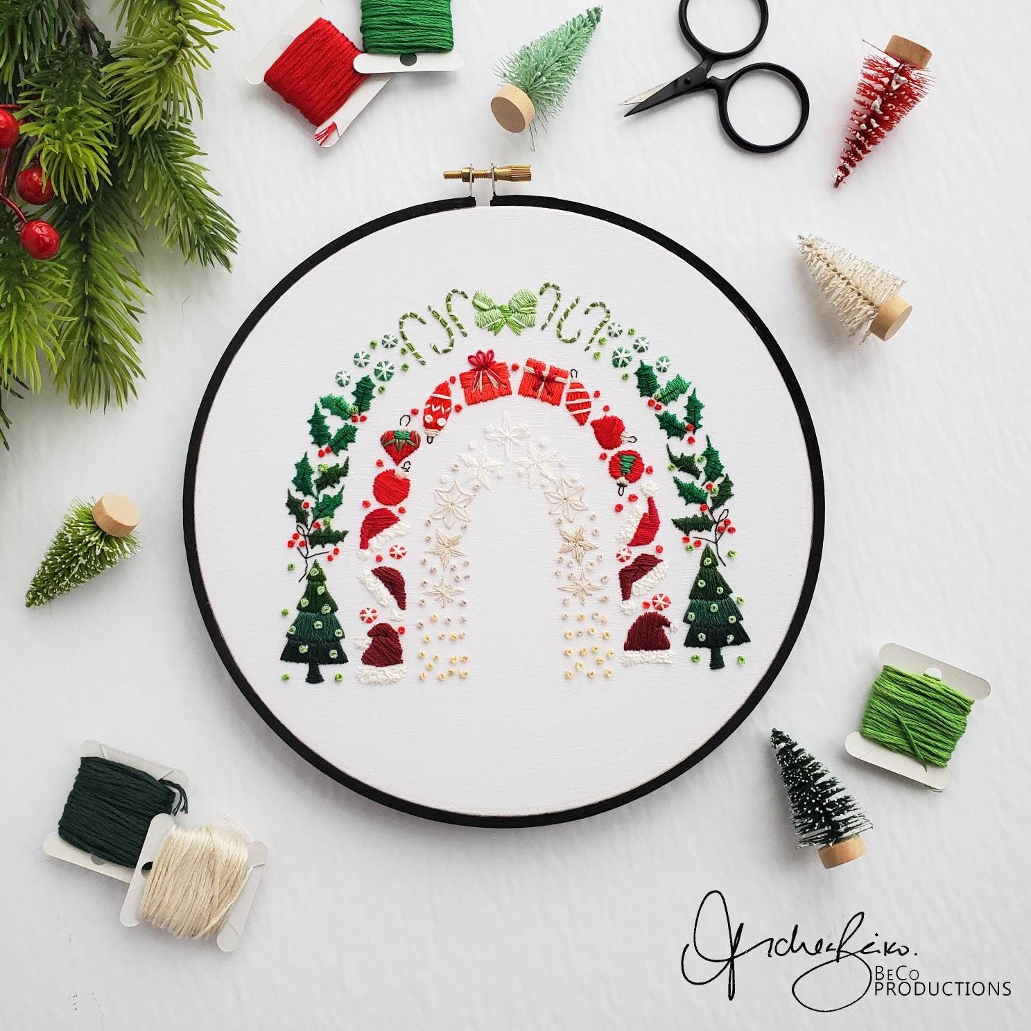 Christmas Rainbow - PDF Digital Download Embroidery Pattern & Guide