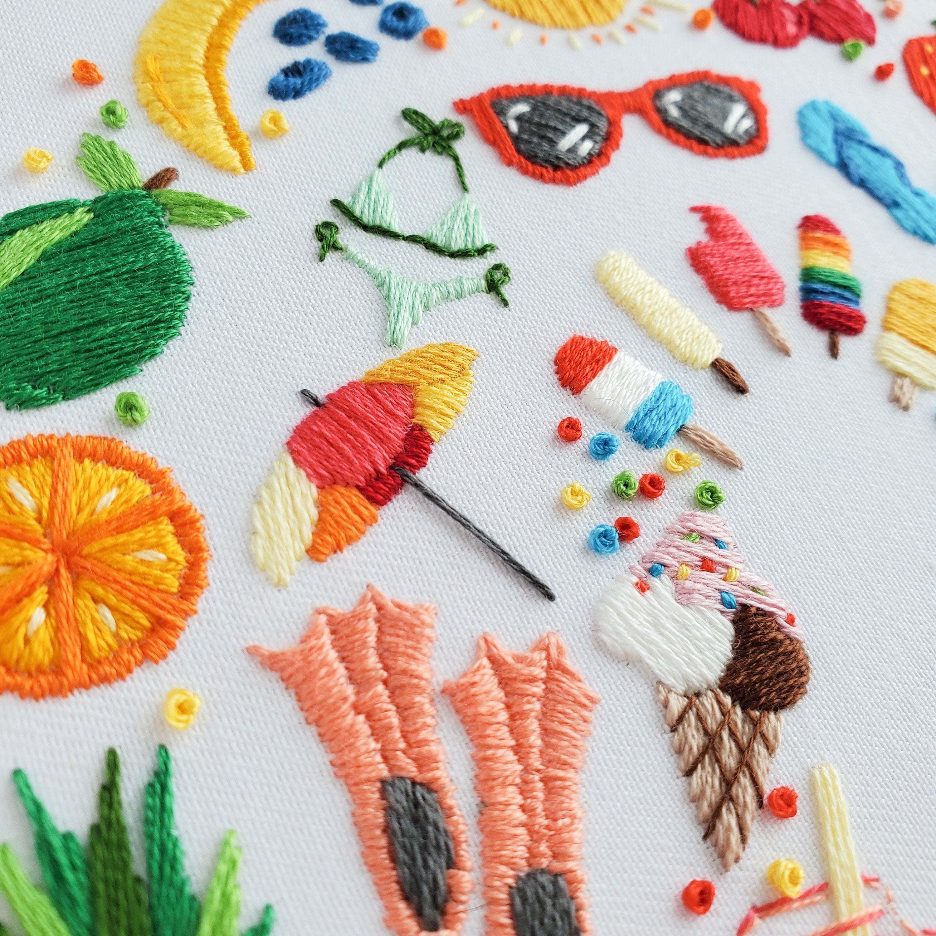 Summer Rainbow - PDF Digital Download Embroidery Pattern & Guide