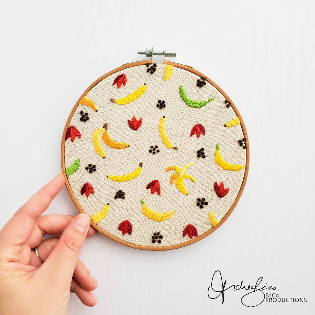 Banana Life Cycle Print - PDF DIgital Download Embroidery Pattern & Guide