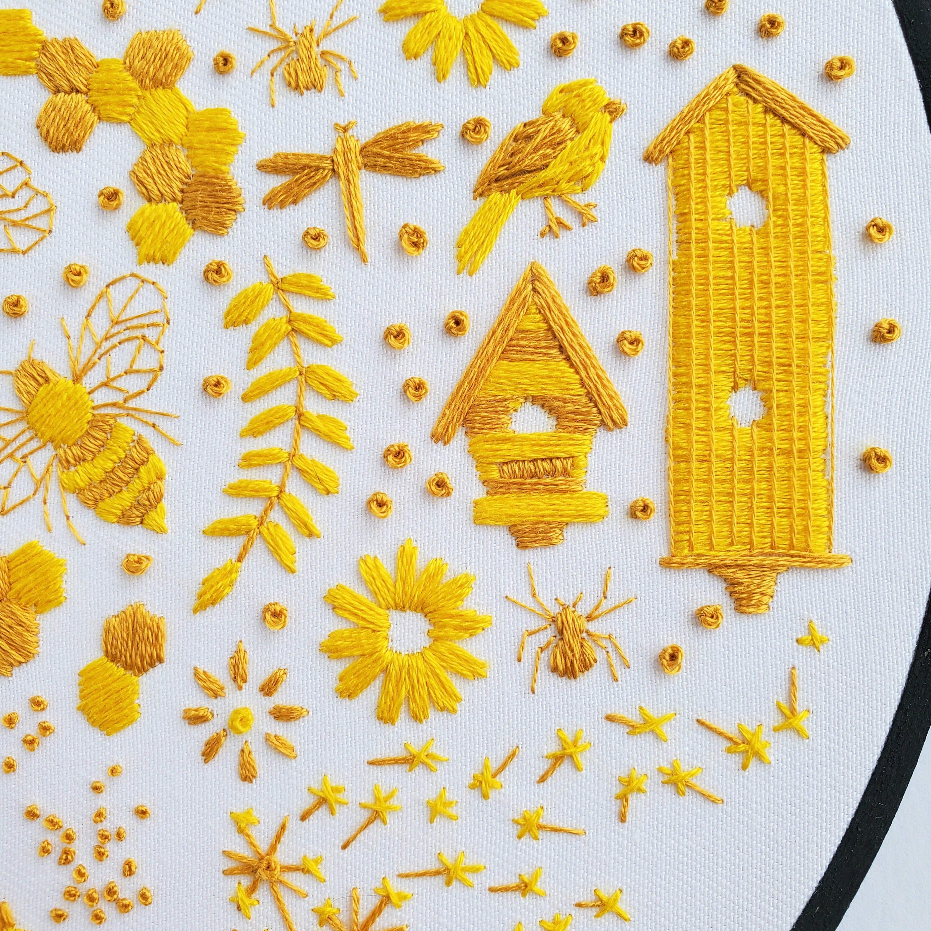 MAY Monthly Monochromatic Folk Art Inspired Series - PDF Digital Download Embroidery Pattern & Guide