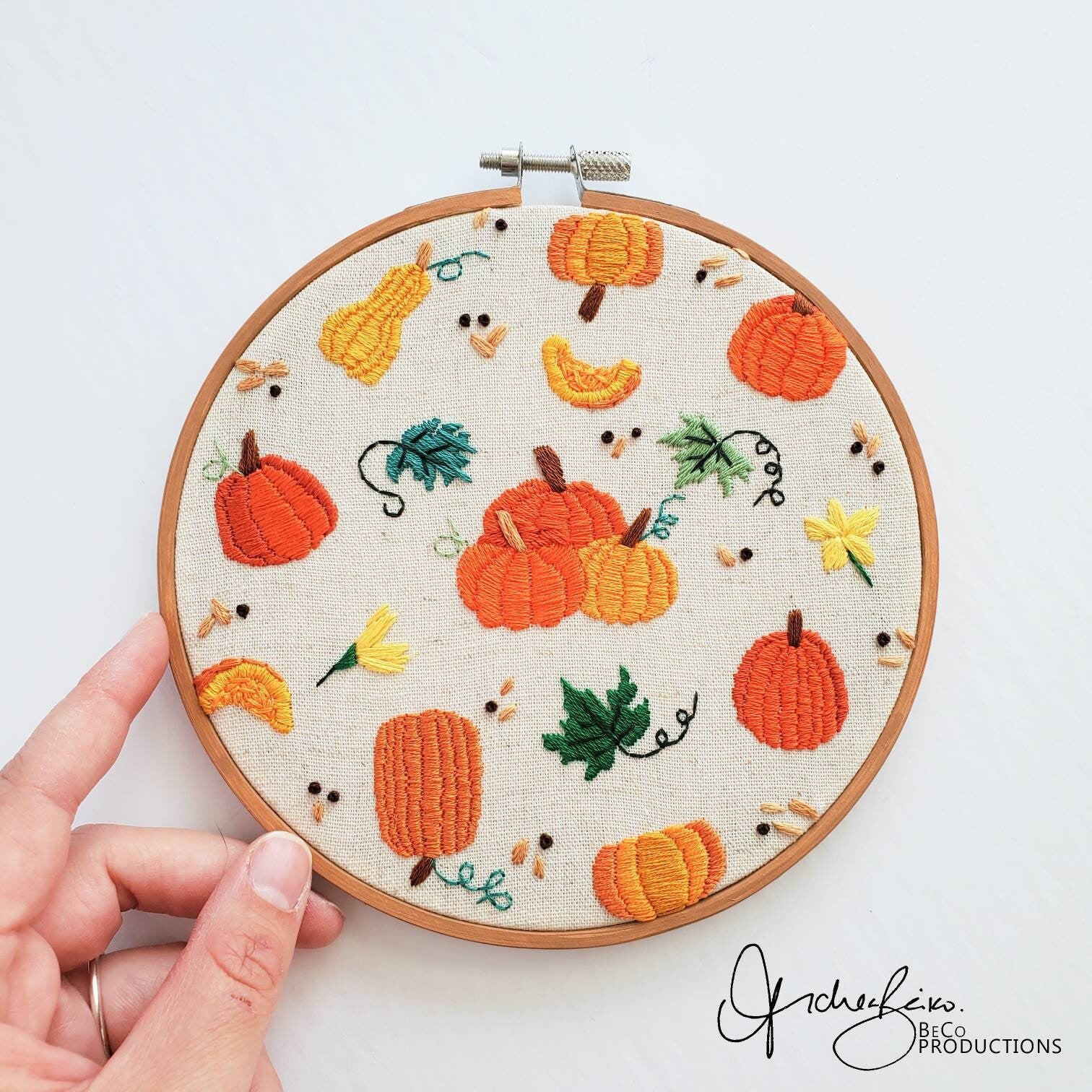Pumpkin Life Cycle Print - PDF DIgital Download Embroidery Pattern & Guide