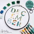 DECEMBER Monthly Text Series - PDF Digital Download Embroidery Series Pattern & Guide
