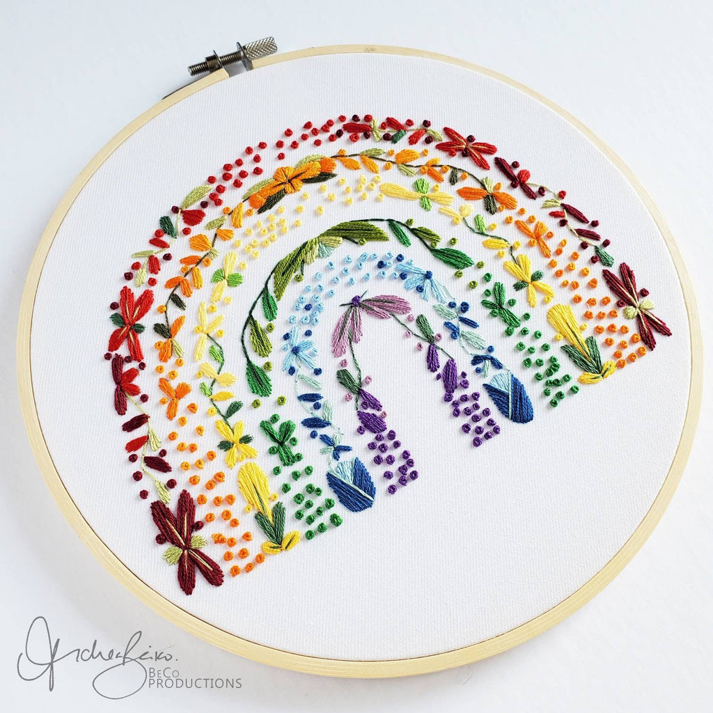 Large Floral Rainbow - PDF Digital Download Embroidery Pattern & Guide
