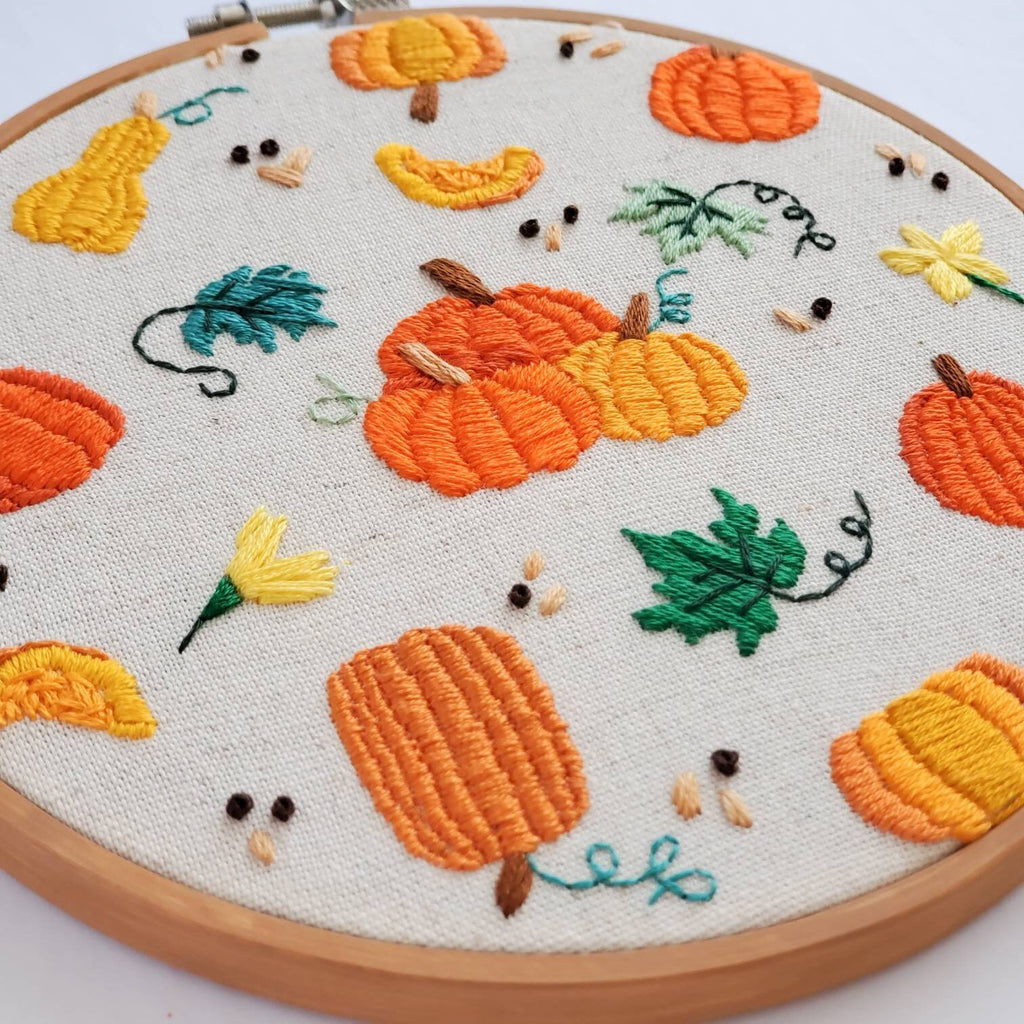 Pumpkin Life Cycle Print - PDF DIgital Download Embroidery Pattern & Guide