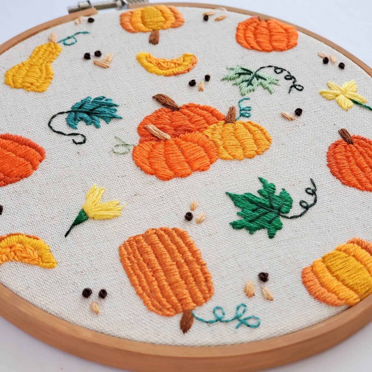 Pumpkin Life Cycle Print - PDF DIgital Download Embroidery Pattern & Guide