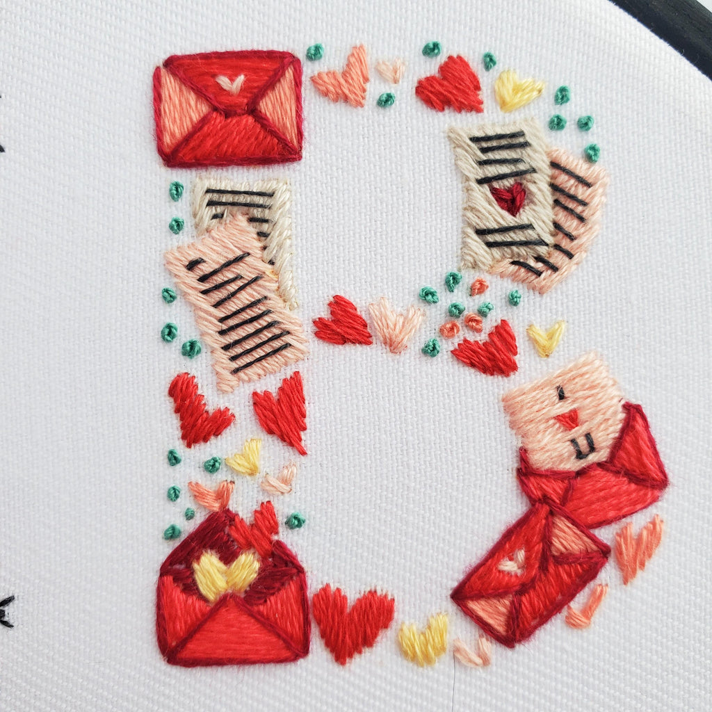 FEBRUARY Monthly Text Series - PDF Digital Download Embroidery Series Pattern & Guide