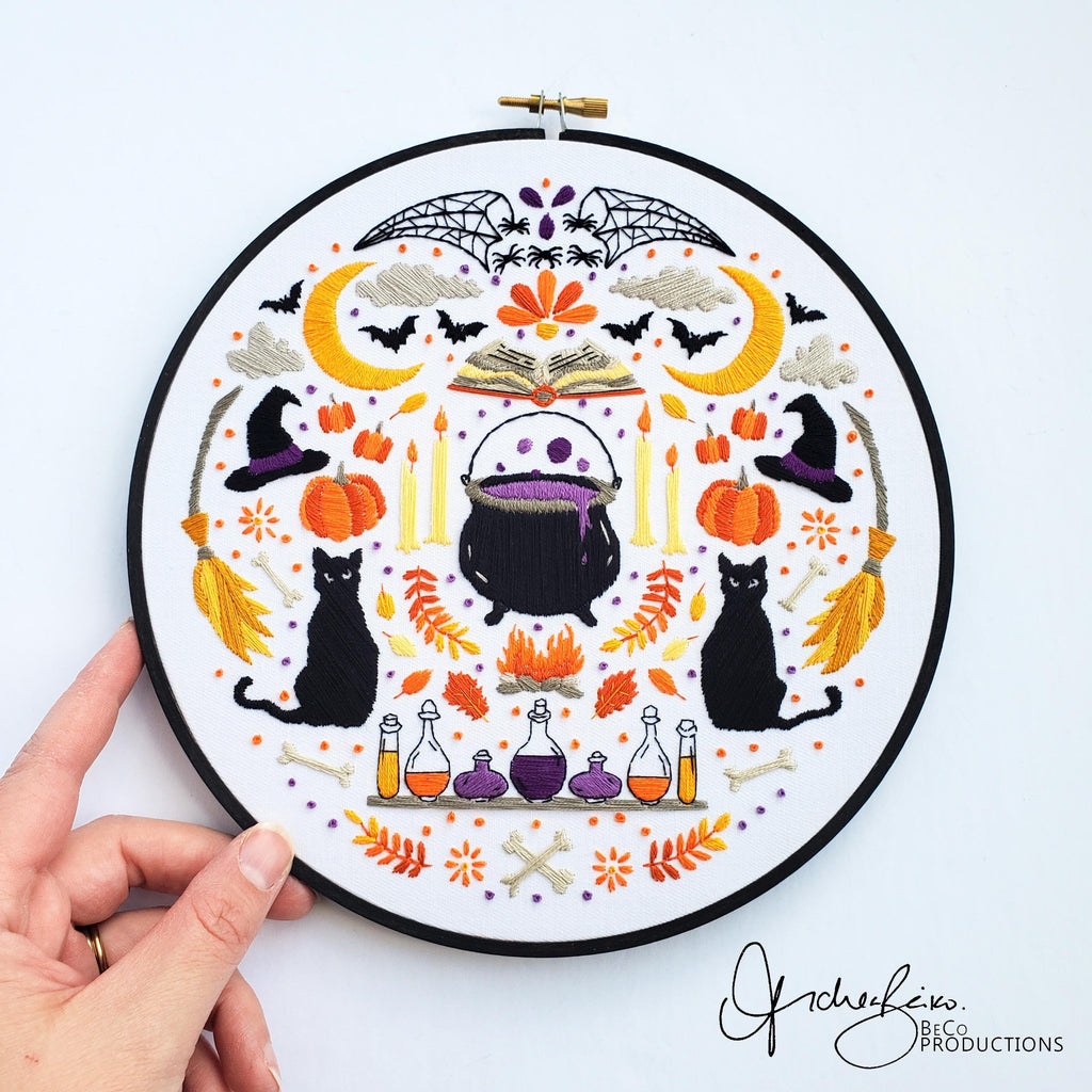 Witch Folk Art Inspired Series - PDF Digital Download Embroidery Pattern & Guide