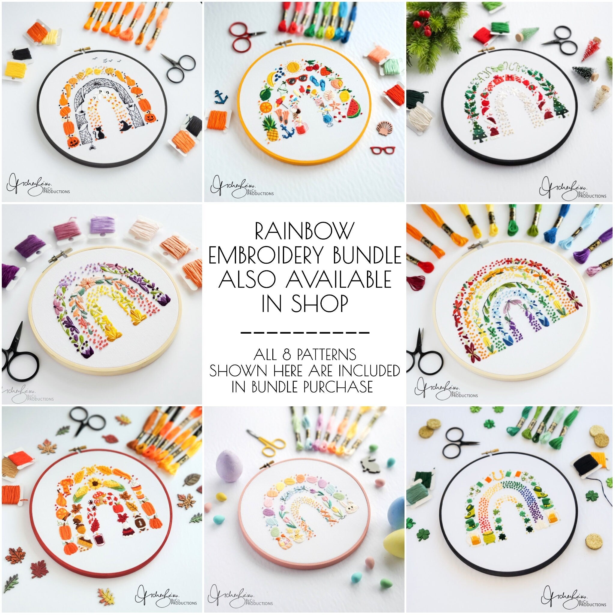 Autumn Rainbow - PDF Digital Download Embroidery Pattern & Guide