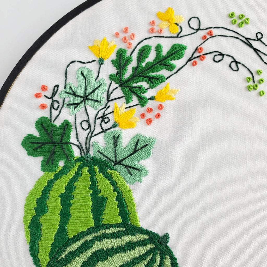 Watermelon Wreath - PDF Digital Download Embroidery Pattern & Guide