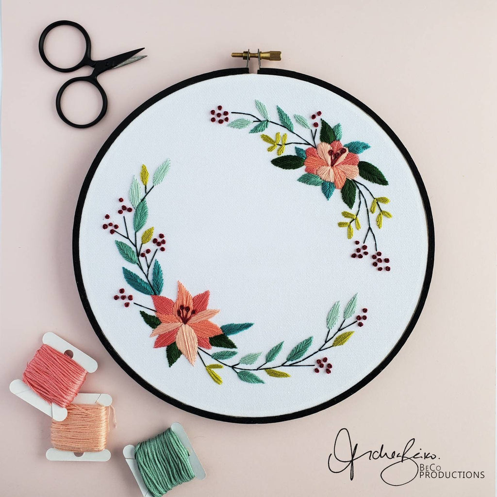 Floral Wreath #03 - PDF Digital Download Embroidery Pattern & Guide