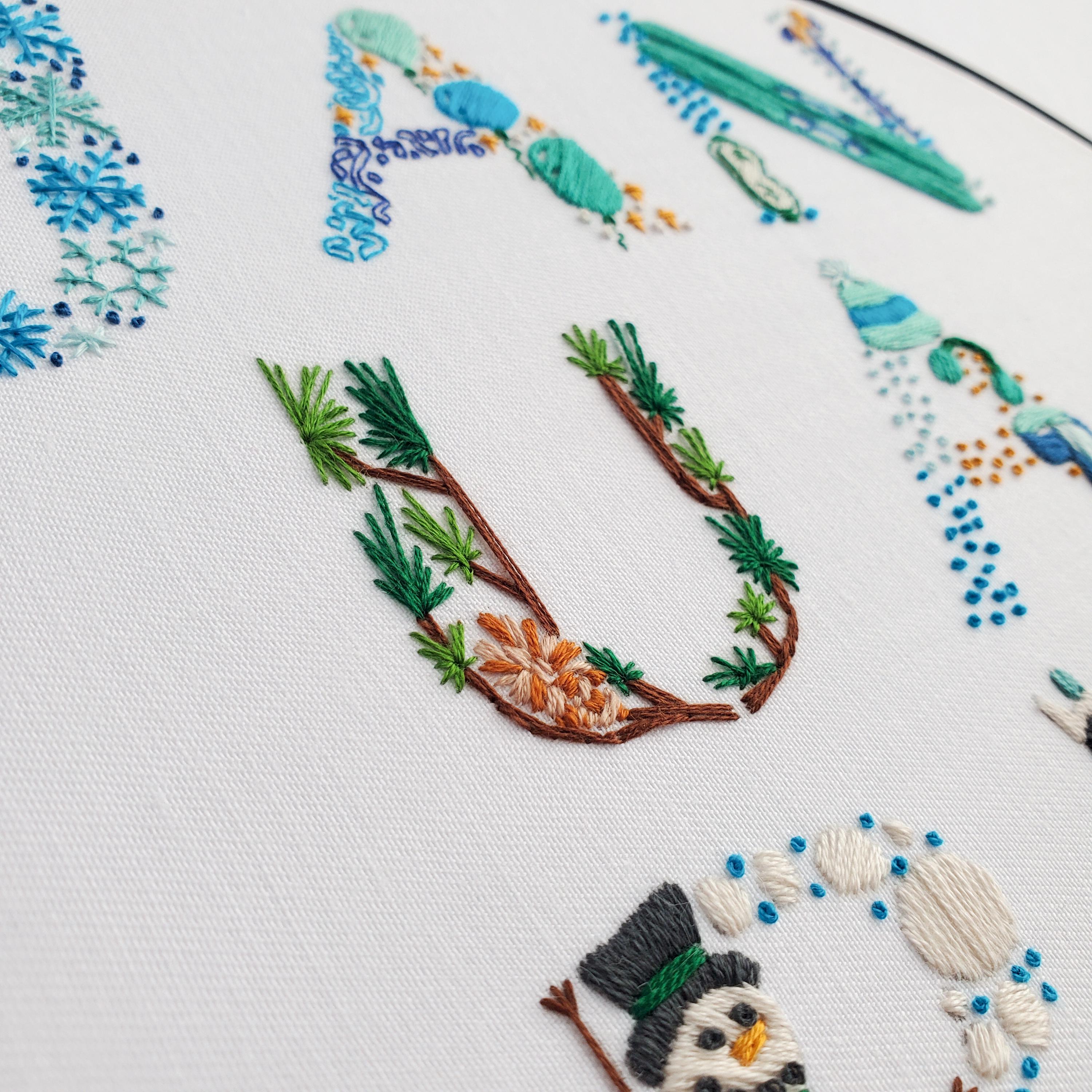 Monthly Text Bundle - PDF Digital Download Embroidery Series Pattern & Guide