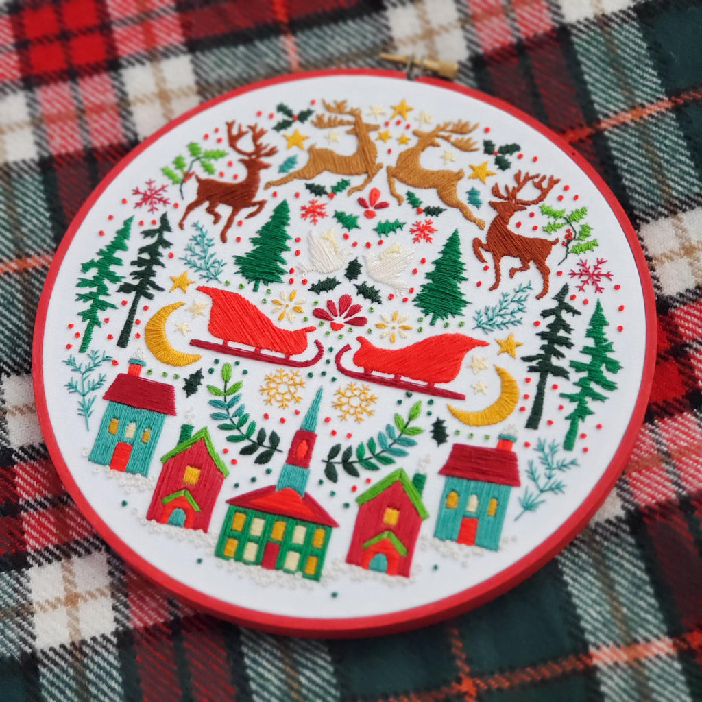 Christmas Folk Art Inspired Series - PDF Digital Download Embroidery Pattern & Guide